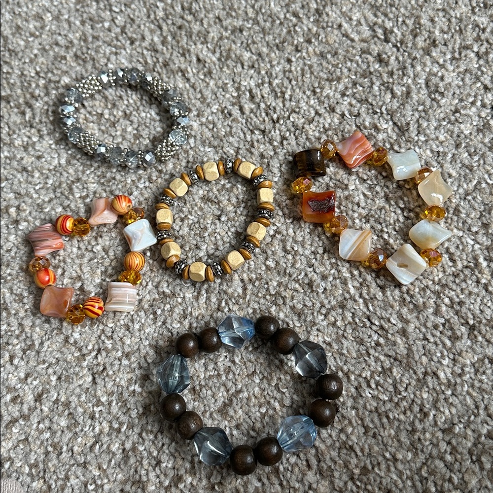 Elegant Multi-Color Beaded Bracelet Set